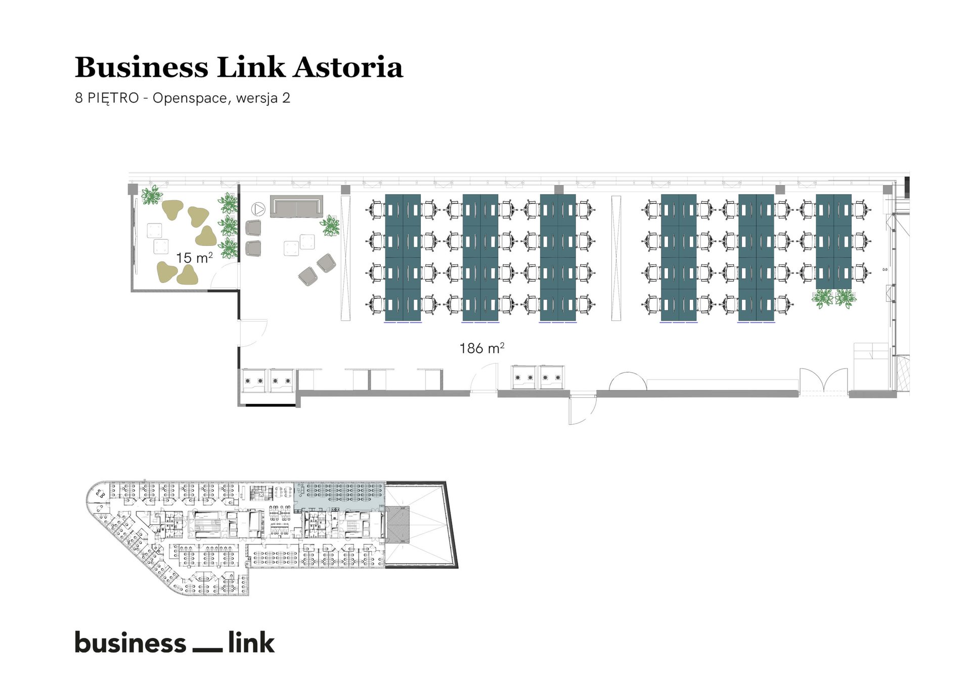 Biuro dla 45 os. w Business Link Astoria